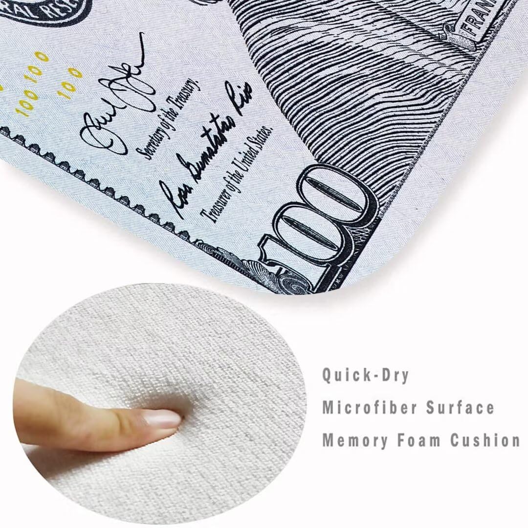 100 Dollar Bill Läuferteppich – 66x160 Cm, Rutschfest, Aus Memory-Schaum, Gelddesign