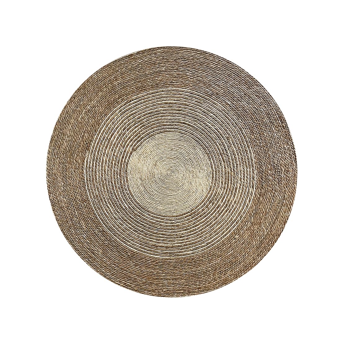 Acomoda Textil - Alfombra de Yute Ecológica de Fibra Natural. Alfombra Grande y Resistente de Fácil Limpieza para Hogar, Casa y Oficina en Interior y Exterior. (Redonda 90 cm Ø, Sun)