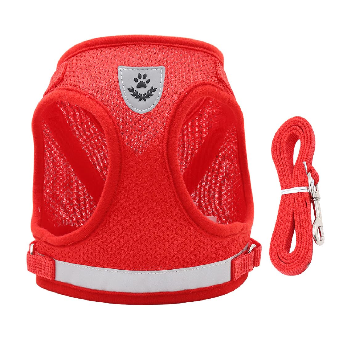TNSRAY Arnes Gatos Antiescape, Arnes Gato Transpirable, Reflectante Ajustable Arnes Gato Transpirable Arnes Gatos y Correa,Adecuado para Mascotas Pequeñas y Medianas, para Perro Pequeño(Rojo)