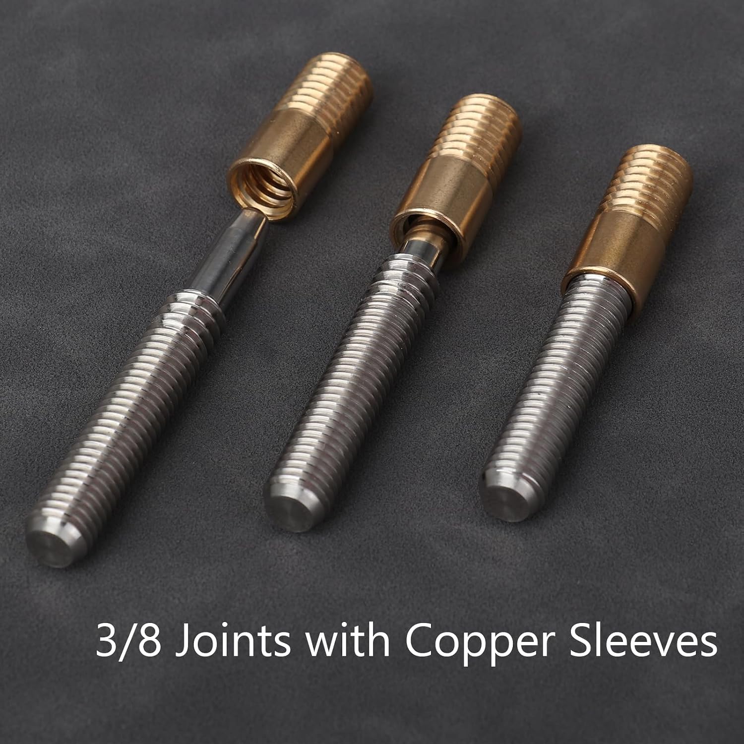 Quick Release Pool Cue Joint, 3/8 * 10 Billiard Cue Joint Quick Lock Joint for Pool Cue Stick, 3 Stainless Steel Inserts with 3 Copper Sleeves