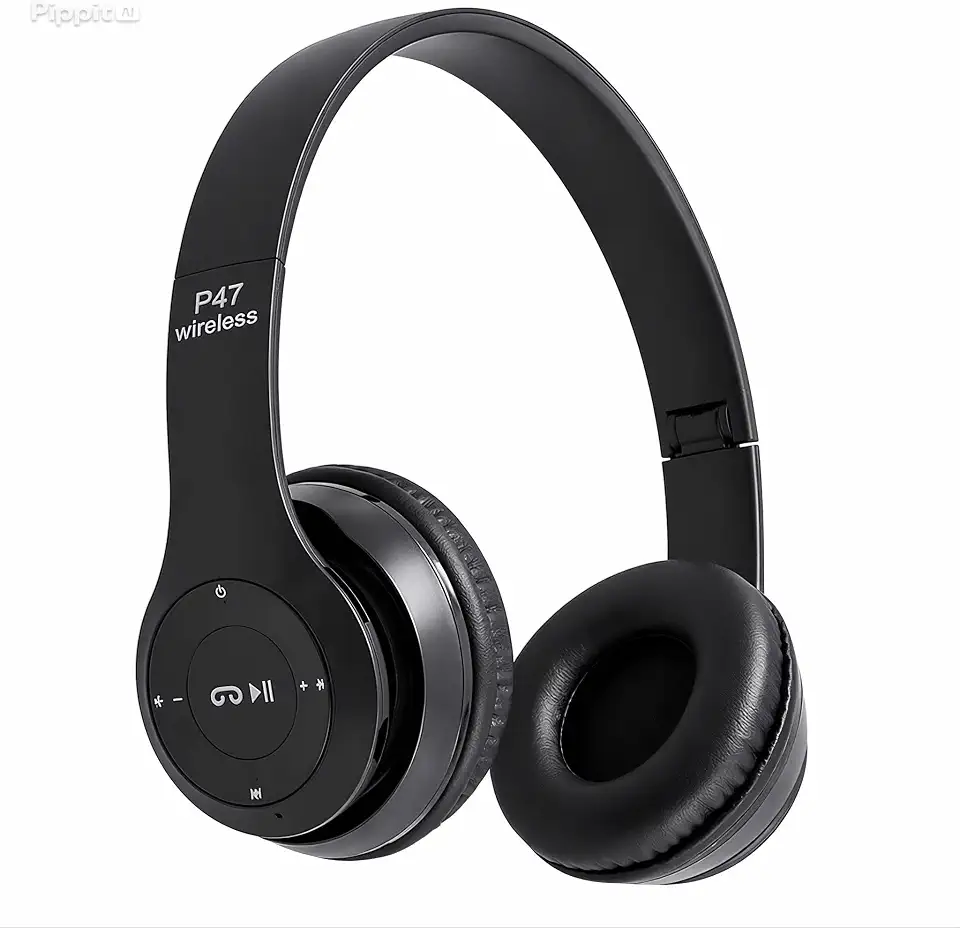 Wireless Bluetooth Headphones Over Ear Bluetooth 5.0+EDR Foldable Headphones with Built-in Microphone, TF Card Support and Wired Mode, Black, 20 Hours Battery Life, Suitable for Phone, Calls, Music