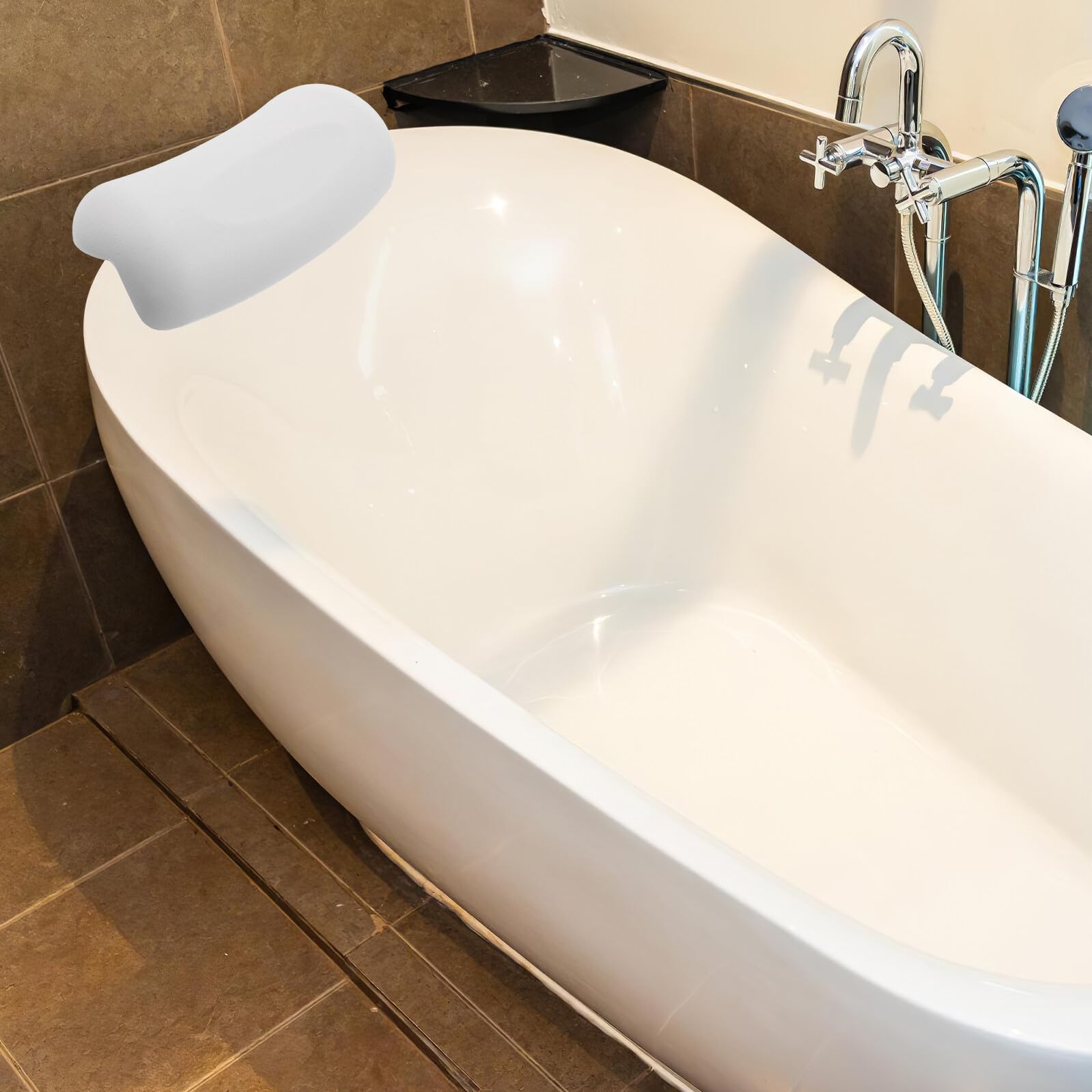 Baluue Cuscino per Bagno in Pu con Ventose Antiscivolo, Morbido e Lavabile per Hotel e Uso Domestico