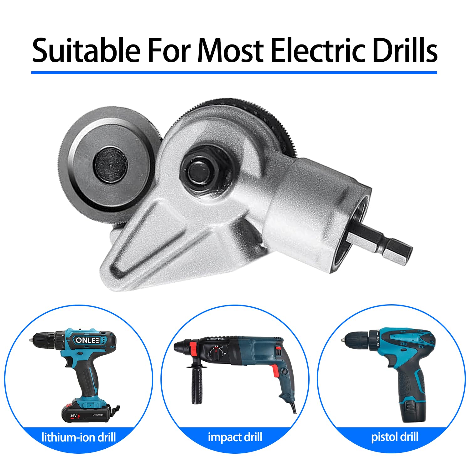 Cisaille à Tôle Électrique, Découpe Tôle sur Visseuse, Coupe-Tôle pour Perceuse | Découpe Tôle Métal pour Fer, Acier, Cuivre, Aluminium
