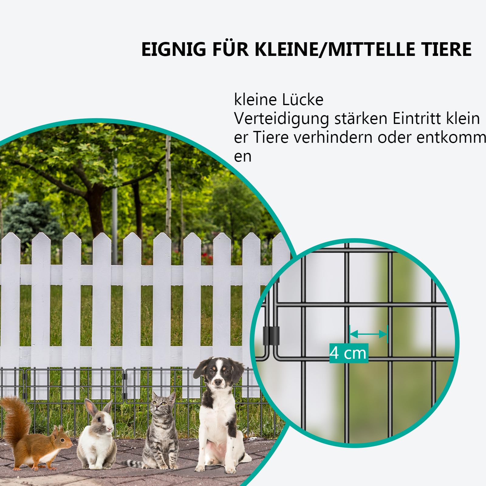 25 Stück Tier-Absperrzaun – 42 Cm Hoch, 63 Cm Lang, Metall-Draht Schwarz, Für Garten, Terrasse, Hunde & Kleintiere