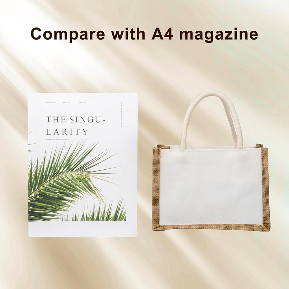 Amazon.com: TopTie 12 PCS Small Jute Tote Bags, White Canvas