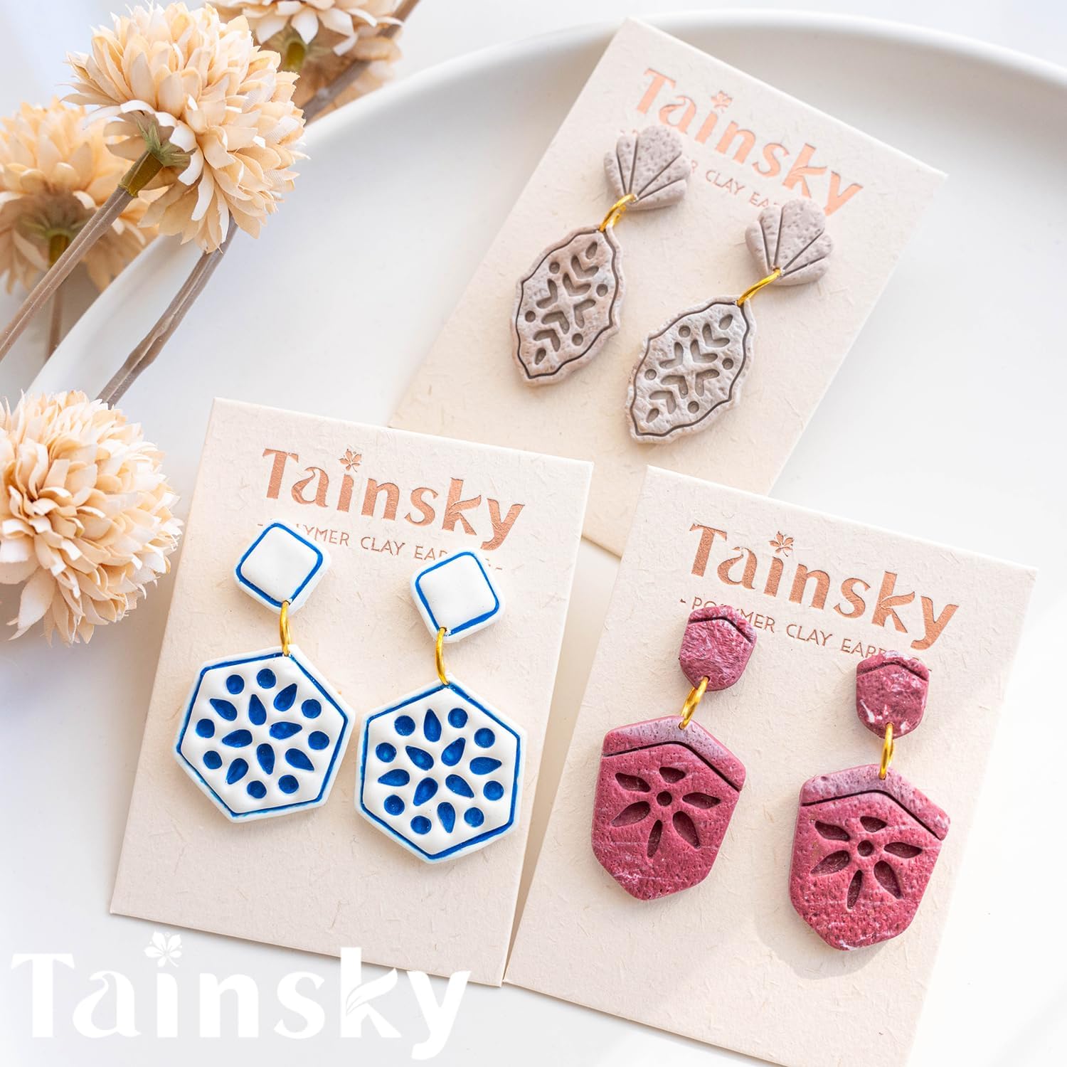 TAINSKY Organic Shape Clay Earring Cutters, 14 Pcs Boho Polymer Clay Cutters - Image 4