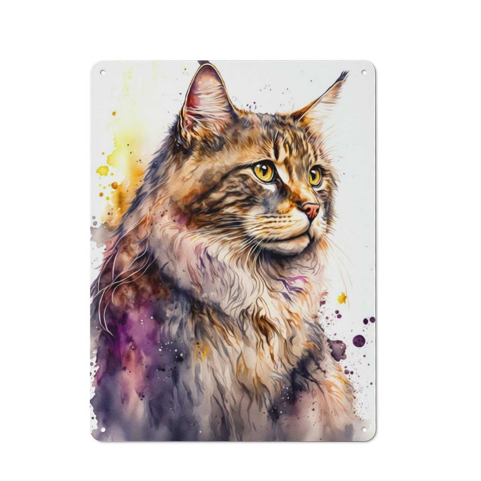 Junmoney Cat Retro Metal Gift Sign 40X30cm, Home Wall Decor For Flat, Dorm Room, Lounge Or Cafe