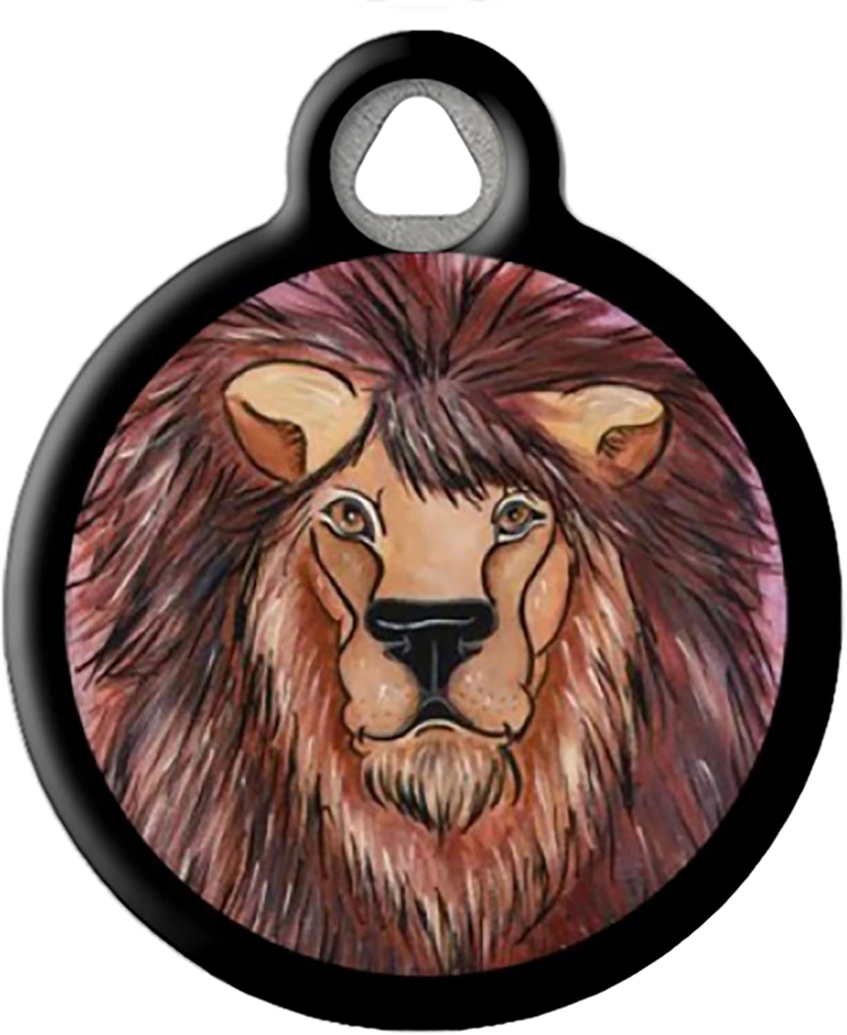 Dog Tag Art Moose On The Loose Lupine Pattern Personalized Pet ID Tag for Dogs and Cats, Silent Polymer Coated Stainless Steel Nametag wth Customized Identification Information - Small .875" Diameter