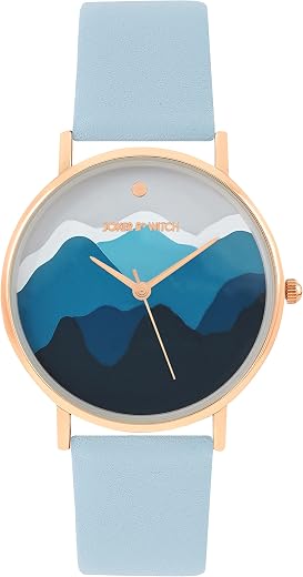 Joker &amp; Witch Women Analogue Blue 36mm Printed Dial 18mm Faux Leather Watch