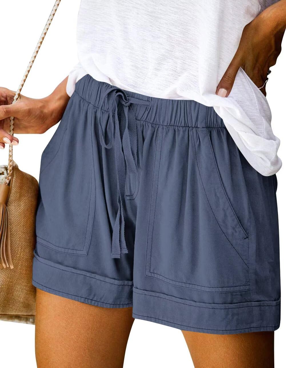 FEKOAFE Womens Shorts 2026 Comfy Summer Drawstring High Waist Cotton Shorts for Women Trendy(S-2XL)
