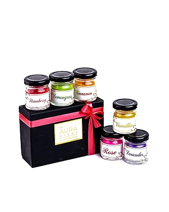 AuraDecor Fragrance Jar Candle Set of 6 || Fragrance Candles for Home || Scented Candles || Jar Candles || Fragrance Candle || Home Decoration