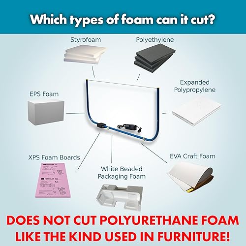 Miniatura 3 de Hot Wire Foam Factory 4ft Heavy-Duty Compound Foam Bow Cutter Kit | Adjustable Heat Settings | For Styrofoam, Polystyrene, EPS, XPS, EIFS | Made in