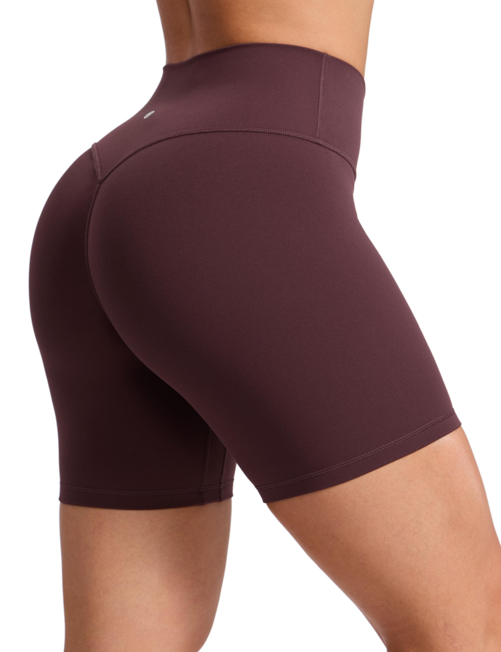 CRZ YOGA Womens Butterlift Butt Scrunch Booty Shorts No Front Seam High Waist Workout Leggings Gym Running Biker - 6" Ripe Plum 6