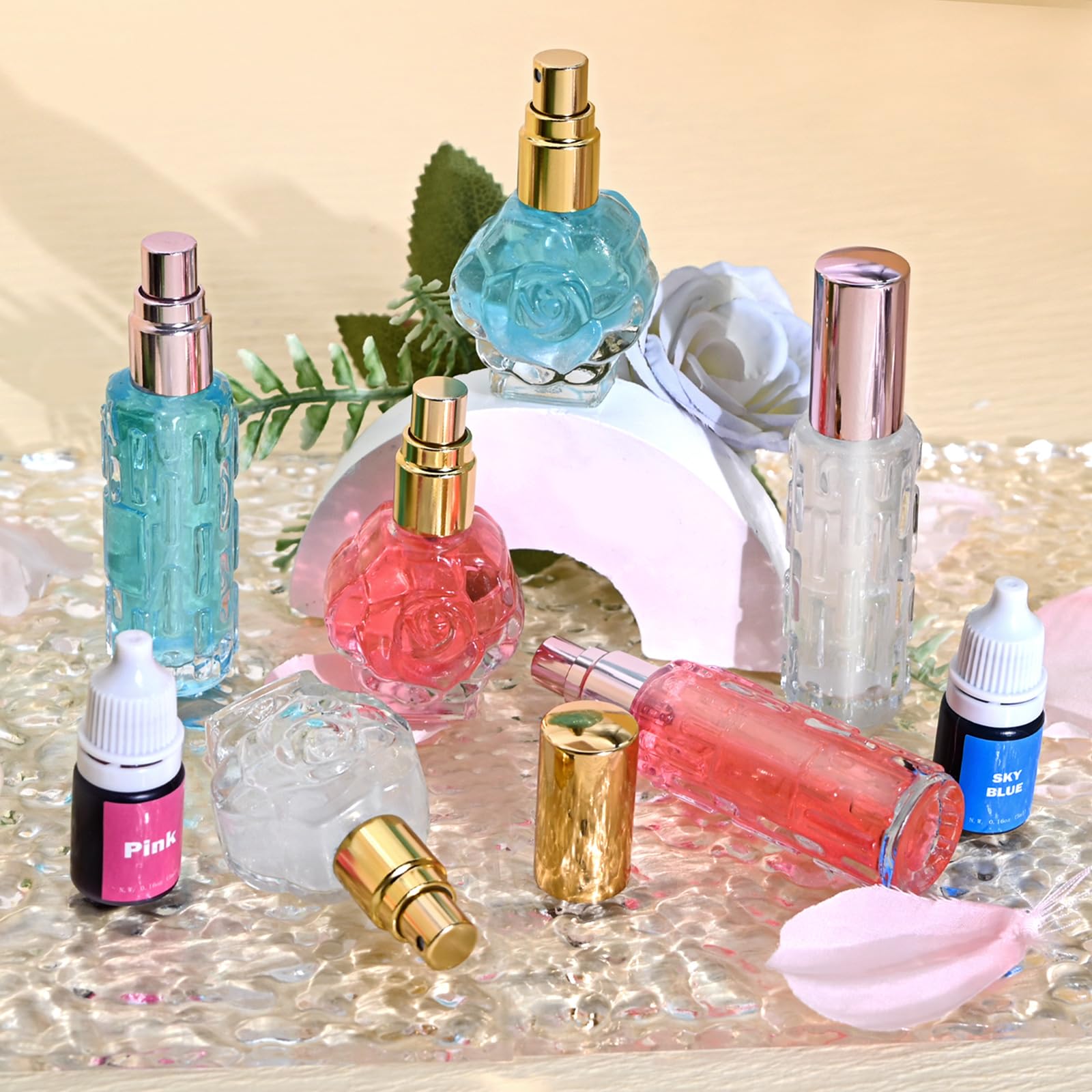 JUYRLE Set de parfums à fabriquer soi-même, kit de bricolage pour adultes, création avec huile essentielle, mini parfums avec petit flacon vaporisateur, comme cadeau pour femme
