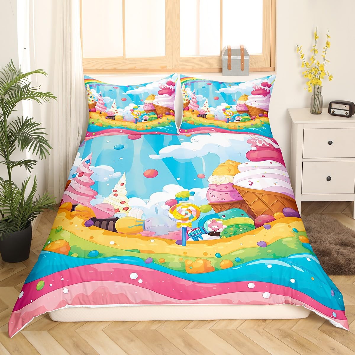 Housse de couette glace aquarelle King Size pour lit adulte et enfant