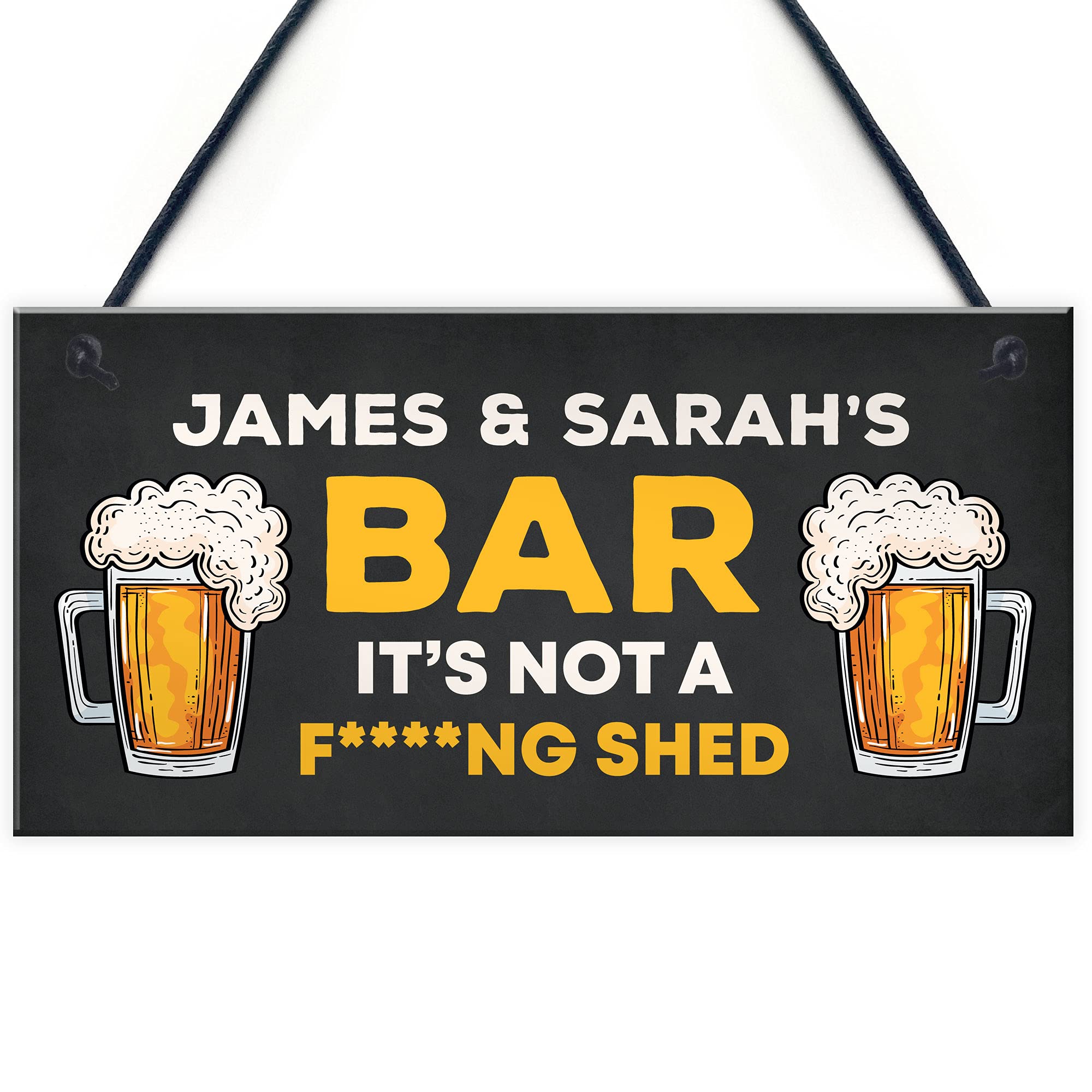 Red Ocean Funny Rude Personalised Bar Sign Novelty Home Bar Sign NOT A SHED Funny Gifts