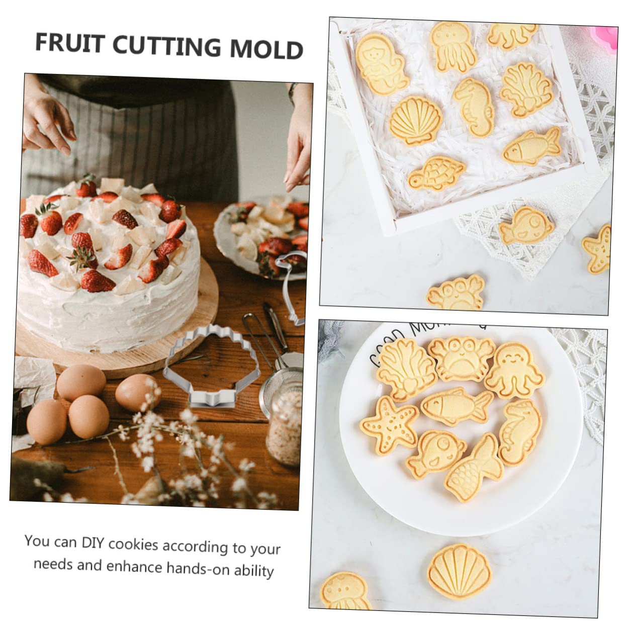 LIFKOME 2juegos Cortadores De Galletas Inoxidable De Marinas Para Hornear y Cortar Frutas Moldes Para Galletas y Decoración De Postres