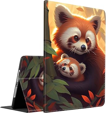 Case for iPad Air 13 Inch M3/M2 2025/2024 & iPad Pro 12.9 Inch 6th/5th/4th/3rd Gen 2022/2021/2020/2018, Multi-Angle Smart Stand Cover Auto Sleep/Wake, Raccoon