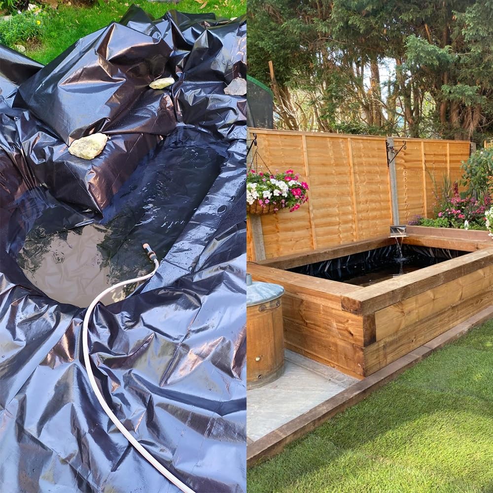 Telo per laghetto resistente ai raggi UV e agli strappi per laghetti da giardino, impermeabile, pellicola in PVC 3 x 10 m, ideale per giardini acquatici e cascate