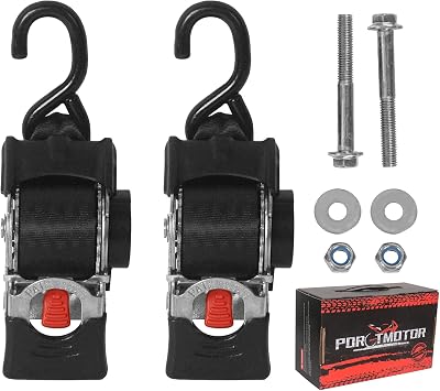 Stainless Steel Bolt-On Retractable Ratchet Straps, 2 inch x 9 feet Self Retracting Ratchet Straps Transom Tie Down for Boat, Jet Ski, Motorcycle, Trailers, ATVs, UTVs 2 Pack