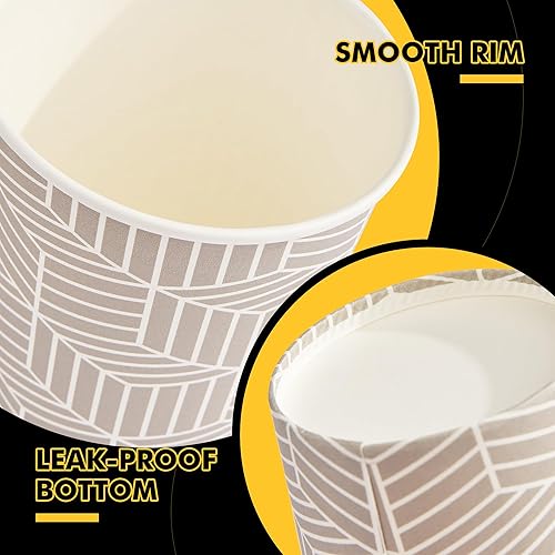 Vista 9 de RACETOP [Paquete de 100] Tazas de café desechables con tapas de 12 onzas, tazas de papel caliente con tapas, taza para llevar con tapa