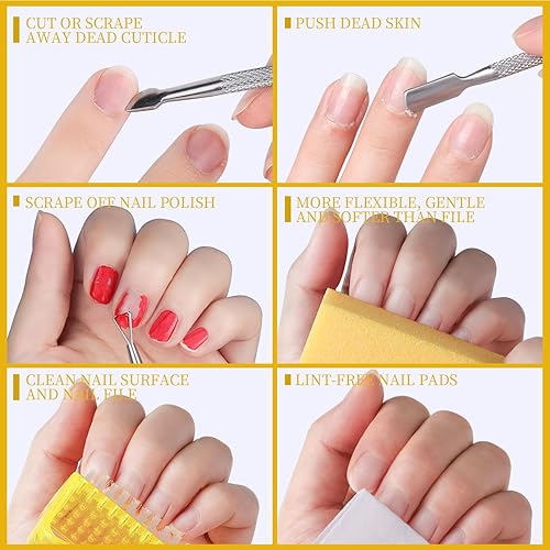 Miniatura 7 de Teenitor Kit removedor de cutículas, kit de cuidado de uñas con removedor de cutículas, aceite de lima de uñas, pulidor de cutículas, empujador de
