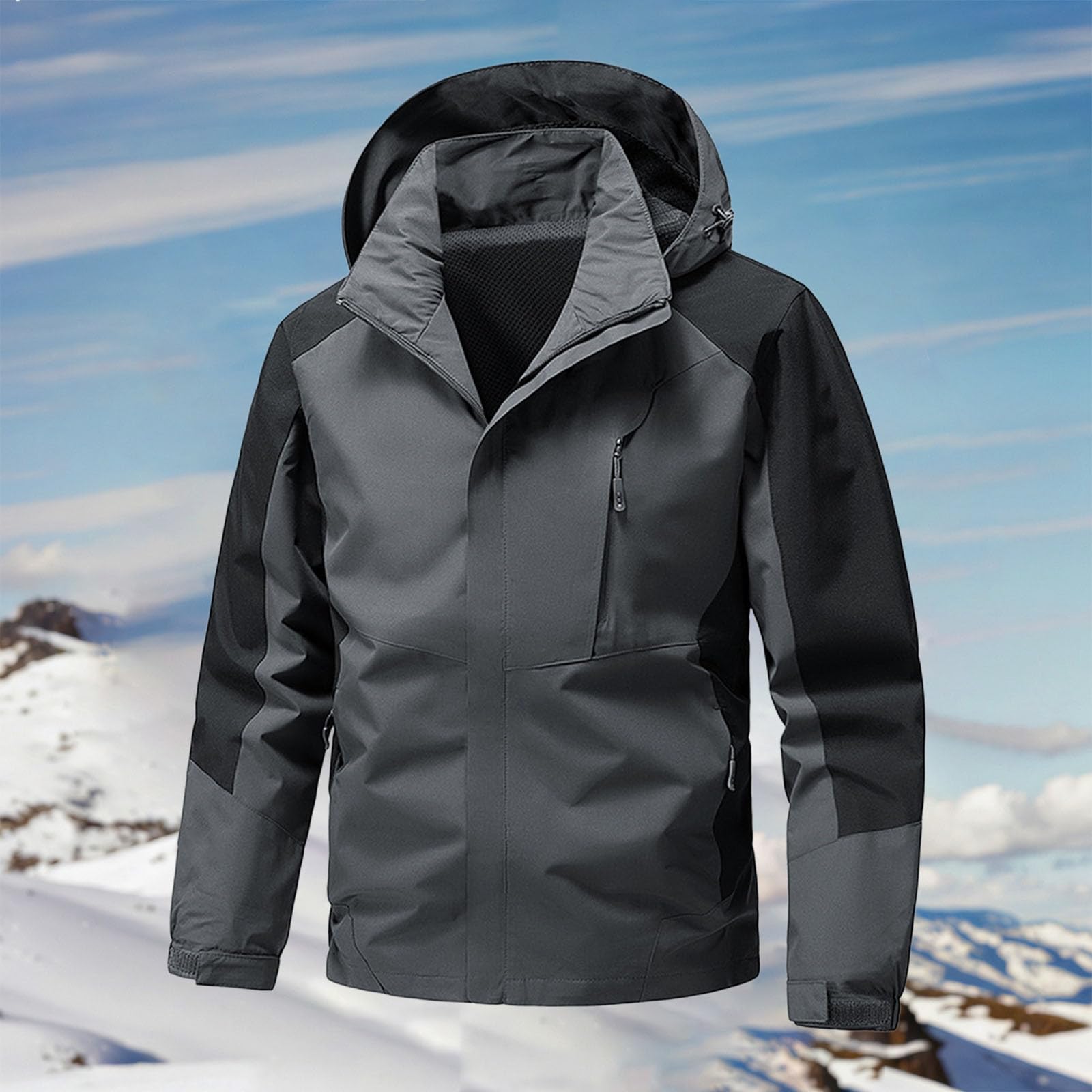 Veste de ski de montagne d'hiver Parka de neige chaude avec capuche manteau de snowboard veste de randonnée imperméable pour homme, pour le sport de randonnée, avec poches, coupe-vent