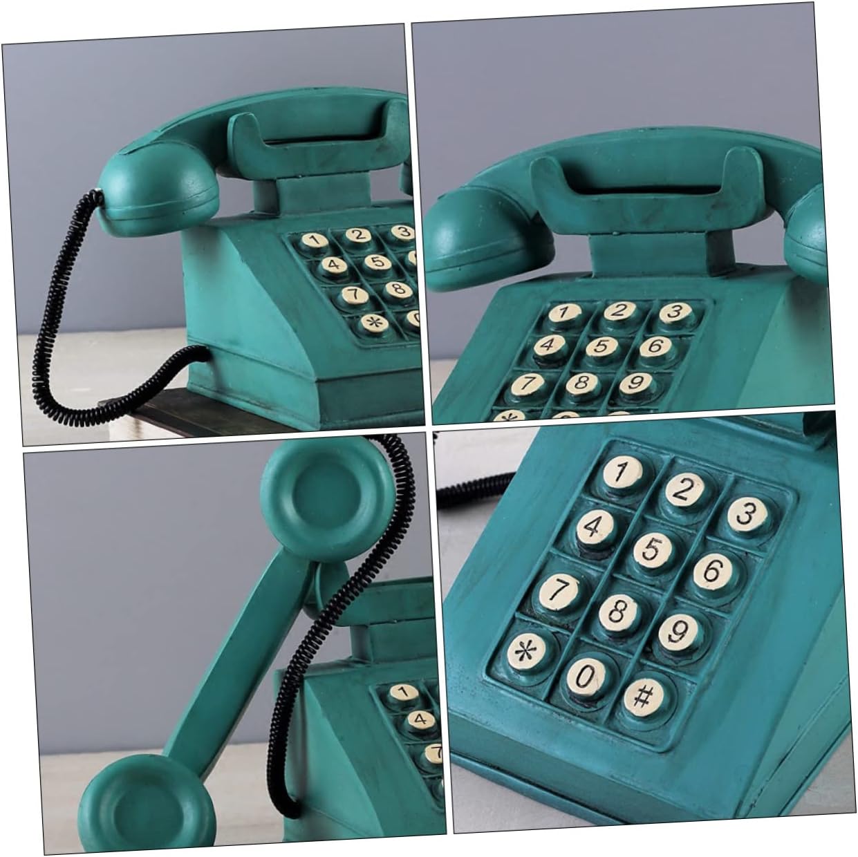 Kisangel 1Pc Retro Telephone Piggy Bank Saving Pot for Home Decor Vintage Style Household Money Bank with Craftsmanship Creative and Decorative Coin Jar in Green