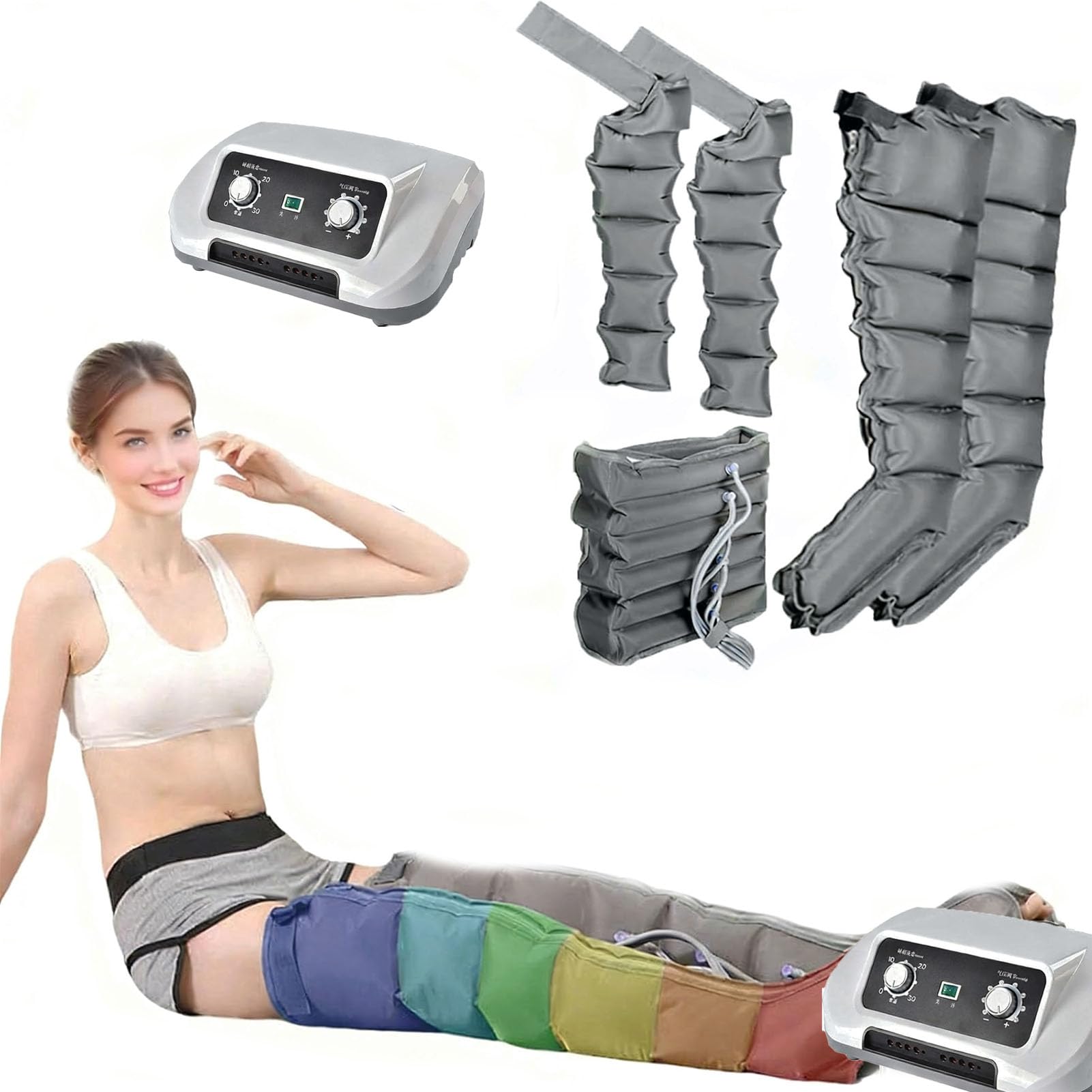 Presoterapia Piernas y Abdomen︱Botas Presoterapia Para Casa Abdomen y Piernas︱Drenaje Linfatico Piernas Máquina De Masaj︱ Aparato Presoterapia Para Casa︱Masajeador De Piernas Circulación Presoterapi