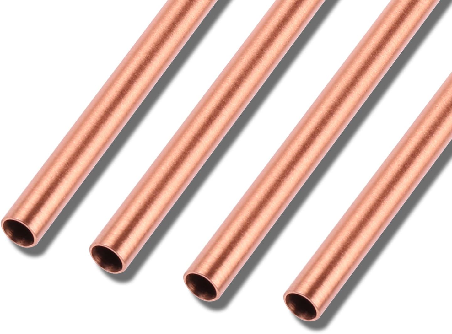 ZERRO Copper Straws Food Safe Solid Copper Mule Drinking Straws( Set of 4) Straight 8.5inch Cleaning Brush Included