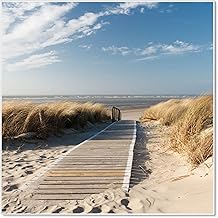 banjado – Magnet Board/Pin Board/Noticeboard/50x50 cm square kitchen memo board with dunes Design