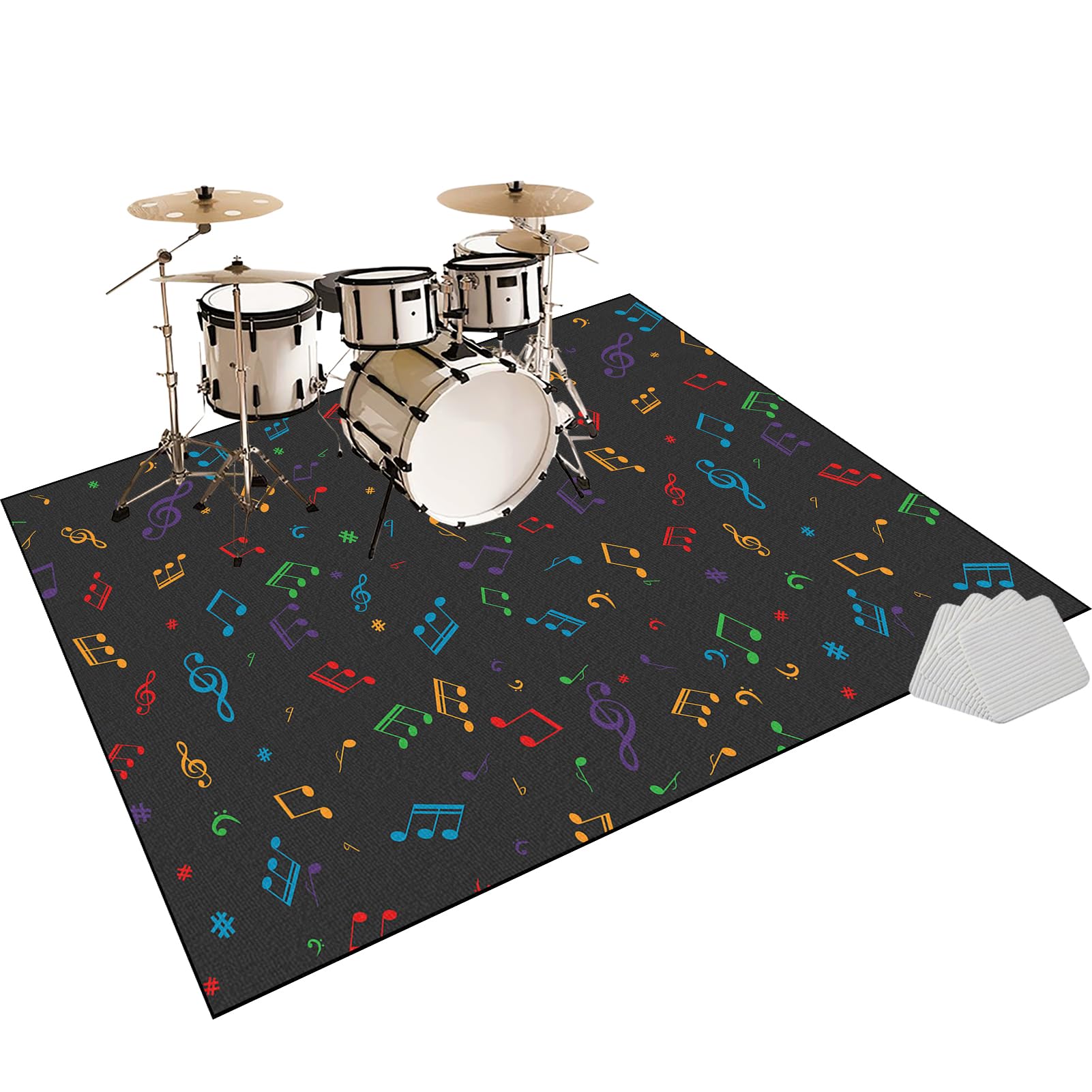 Drum Carpet Rug Non-Slip, Drum Mat Soundproof Mat, Drum Floor Mat, Piano Soundproofing Carpet, Drum Rugs Blanket percussion e-drum rug for electronic kits Jazz Drum Kit Bass Drum Snare 140 x 100 cm