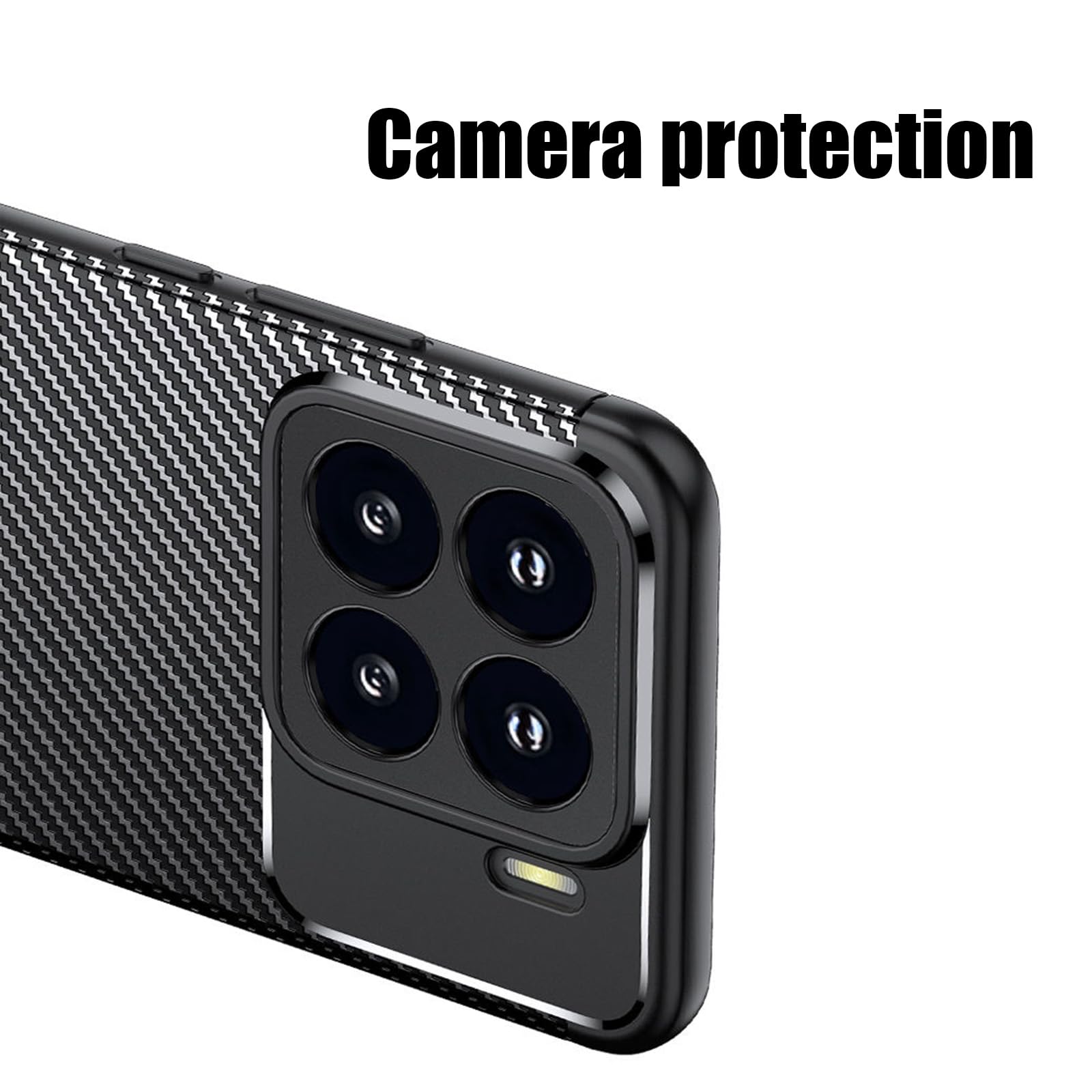 Hülle Für Xiaomi 15 Pro/15, Kohlefaser Texture Handyhülle Kameraschutz Dünne Weiche TPU Silikon Schutzhülle,Schwarz,15