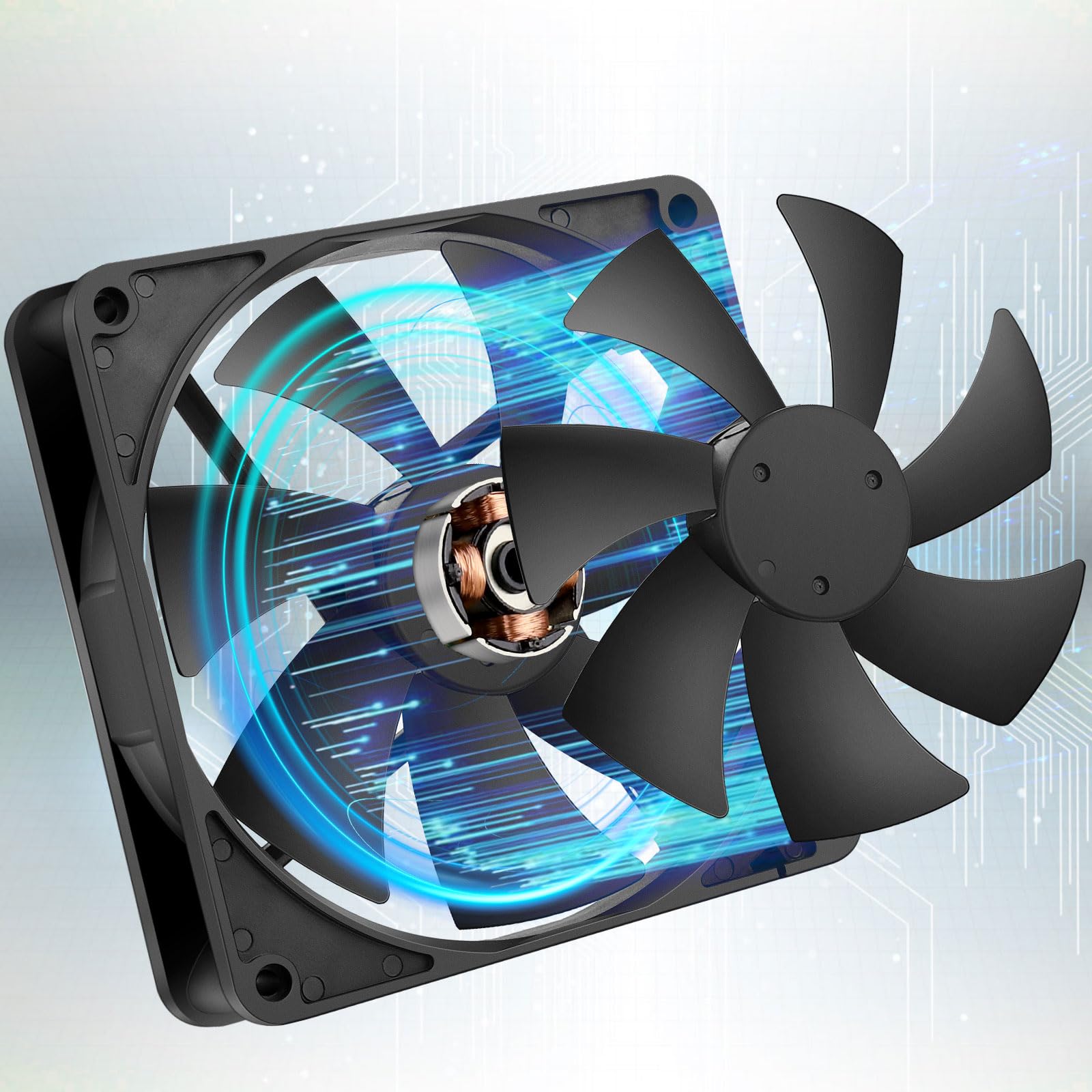 GDSTIME Set di 2 ventilatori USB 140 mm Ventilatore PC 140 mm USB Fan 5 V 140 x 25 con 3 velocità regolabile per computer router mobile