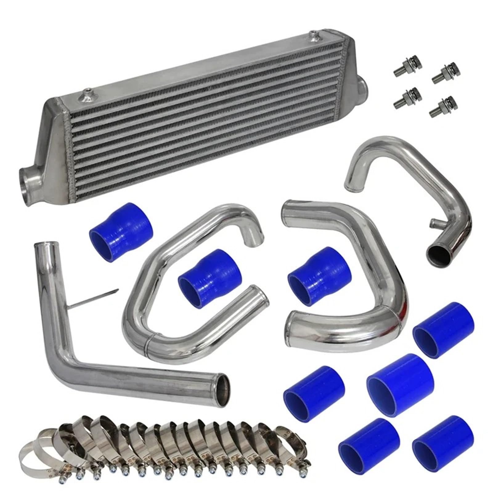 Intercooler Per VW Per Jetta Per Golf MK IV 1.8L Turbo 1998-2005 Aggiornamento In Alluminio Lucido Intercooler Anteriore E Kit Tubi