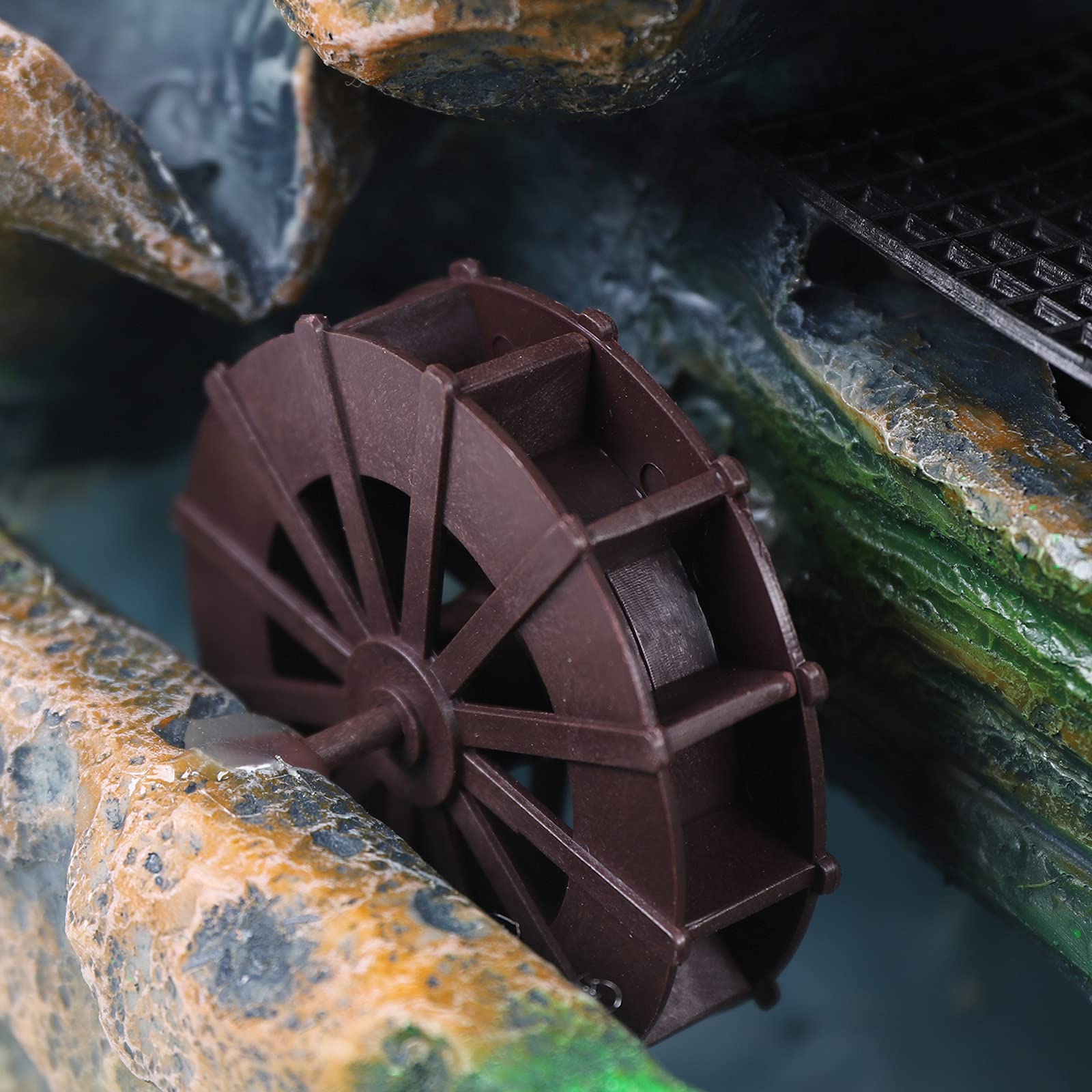 Fuente de interior HarBin-Star con iluminación LED, fuente de mesa en cascada, fuente con planta verde, fuente de jardín de resina, fuente de escritorio de 18 x 15 x 30 cm