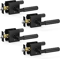 Vista 13 de Manija de puerta negra, cerraduras negras para dormitorio o baño, manijas de puerta resistentes para interiores con cerraduras para puertas zurdas