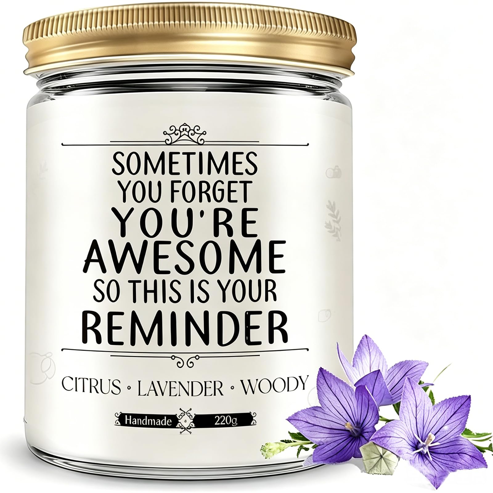 Vjoli Women's Awesomewhite Best Friends Gifts For Wild Bluebell Scented Candles For Best Friends Aromatherapy Candles 200G, Friendship Candle For /Friends Coworker, Funny Bestie Gifts For Bff