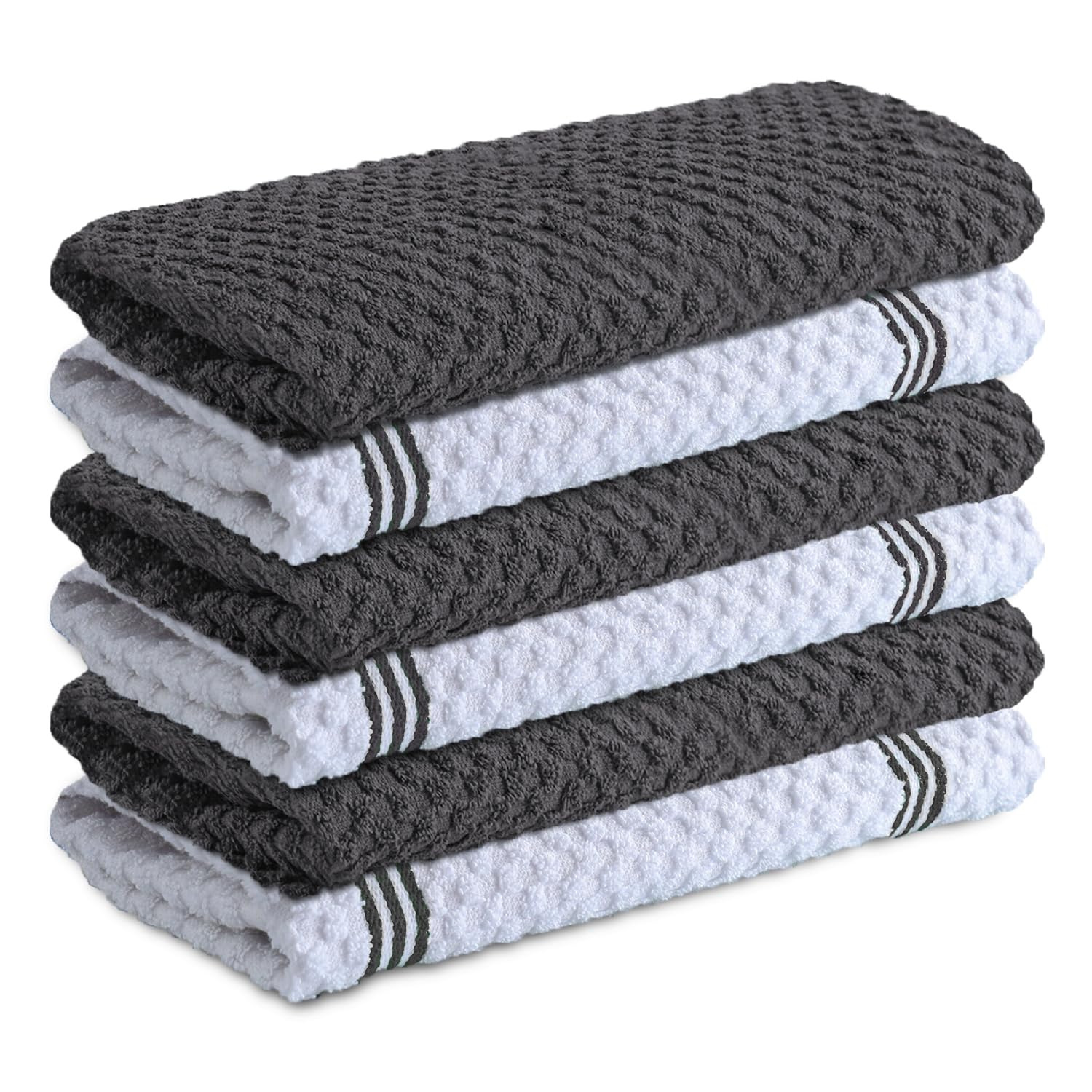 Premium Kitchen Towels – Pack of 6, 100% Cotton 15