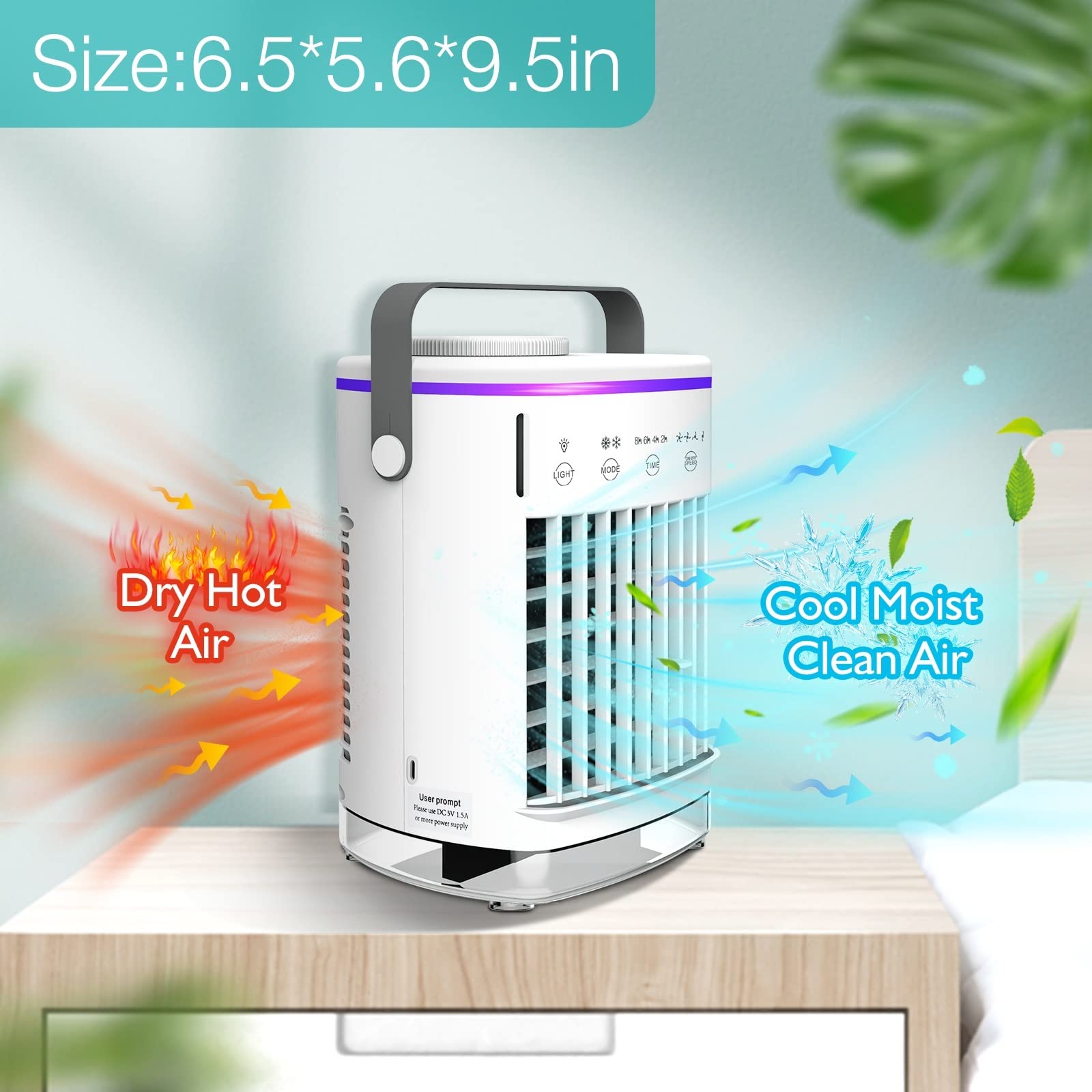 Aire Acondicionado portátil DieffematicKTY, Mini Enfriador de Aire para el hogar, Ventilador de Aire Acondicionado para Habitaciones, Aire Acondicionado Split móvil para