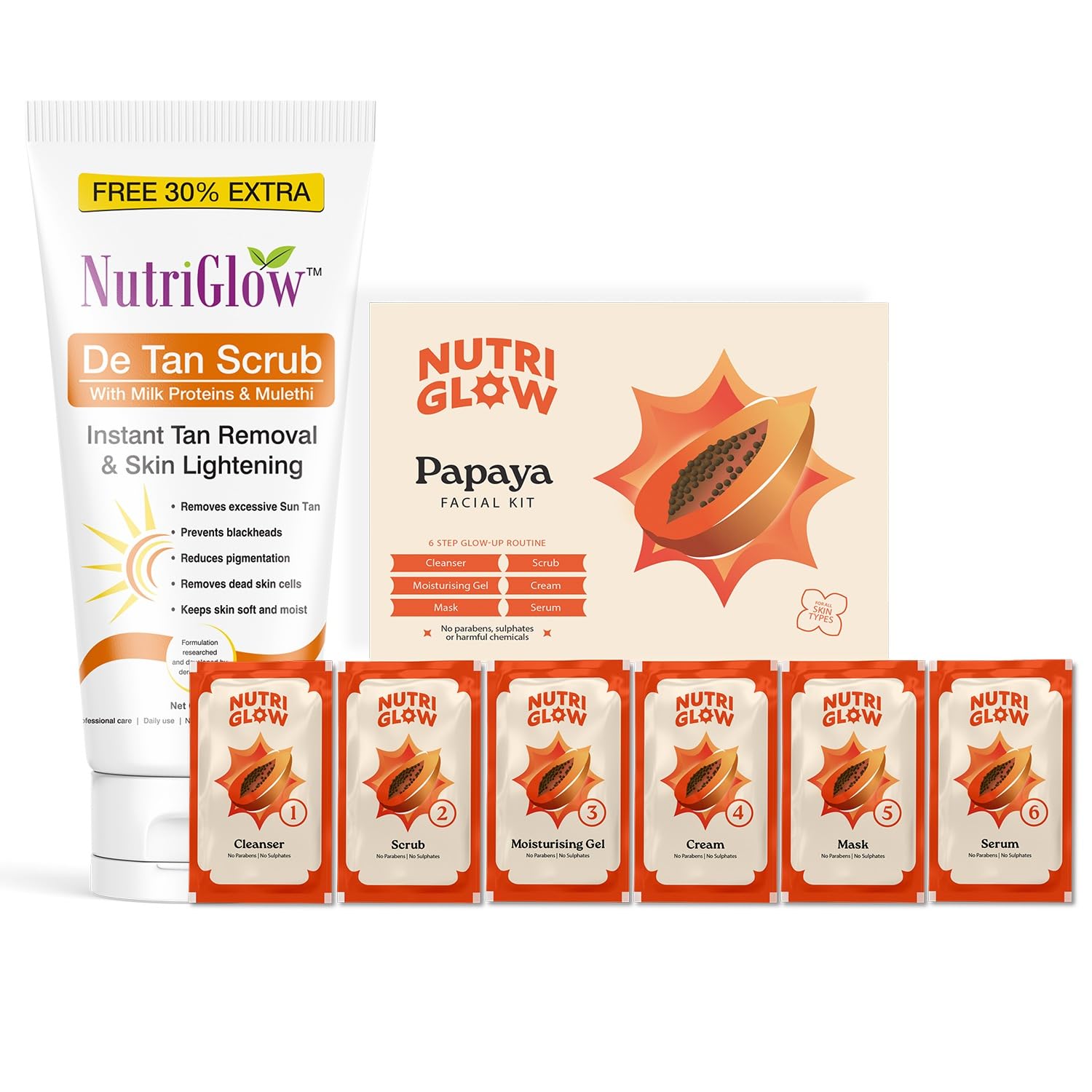 Nutriglow Papaya Fruit facial kit and makeup combo
