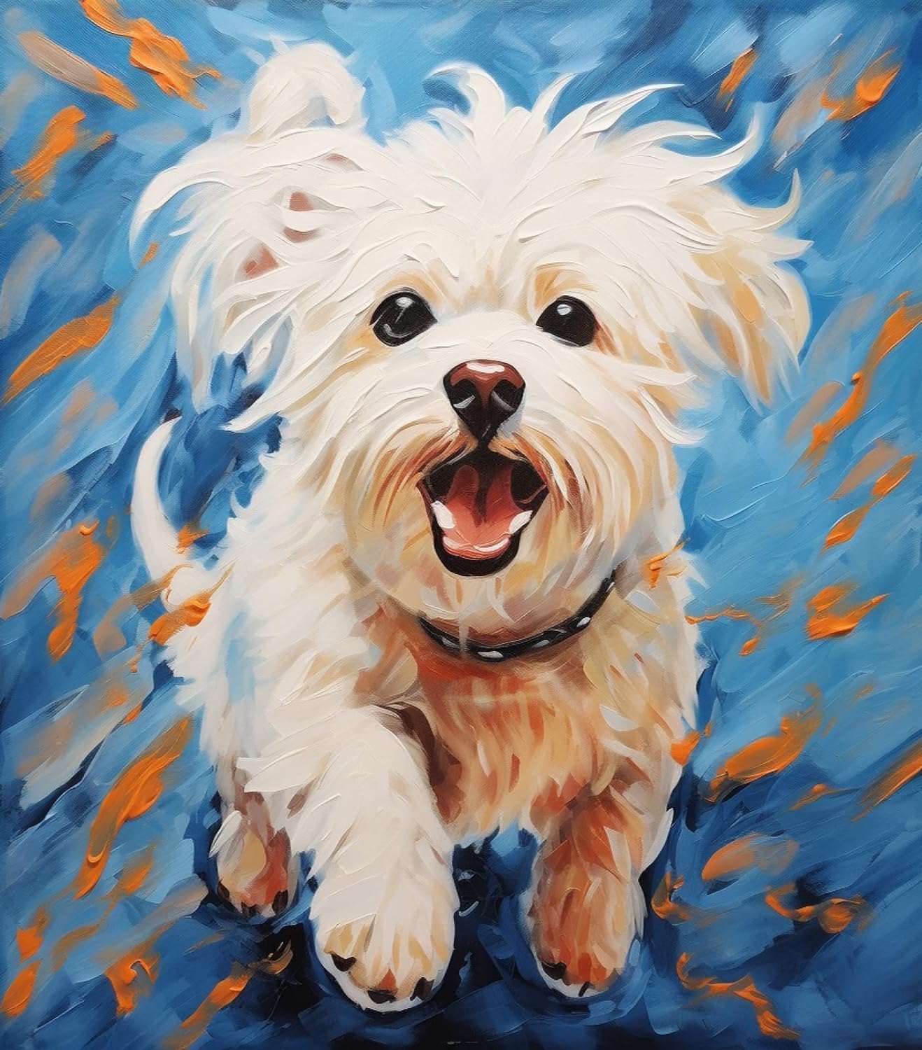 ZMHZMY New Paint by Numbers for Adults Children Maltese Dog DIY Digital Painting by Numbers Kits On Canvas- Wall Art Artwork Landscape 40x50cm Without Frame