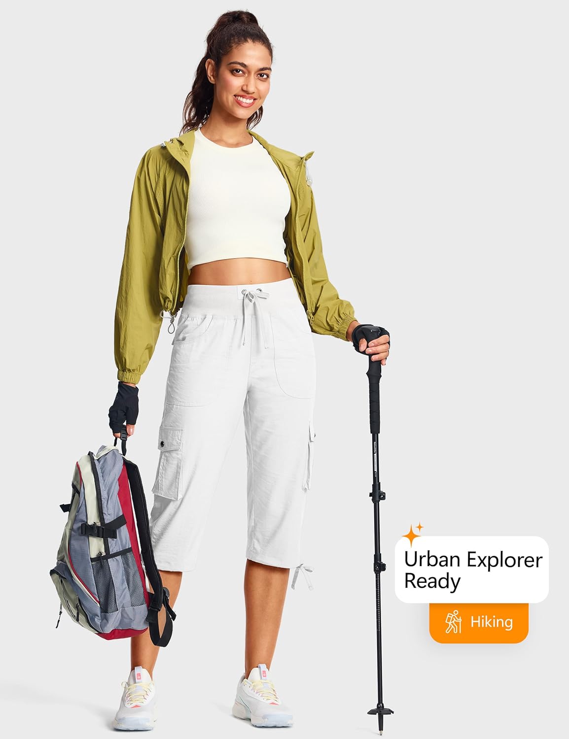 15"/ 18" Capri Pants for Women Cargo Hiking Pants Lightweight Women's Capris with 6 Pockets Summer Casual Travel - Image 4
