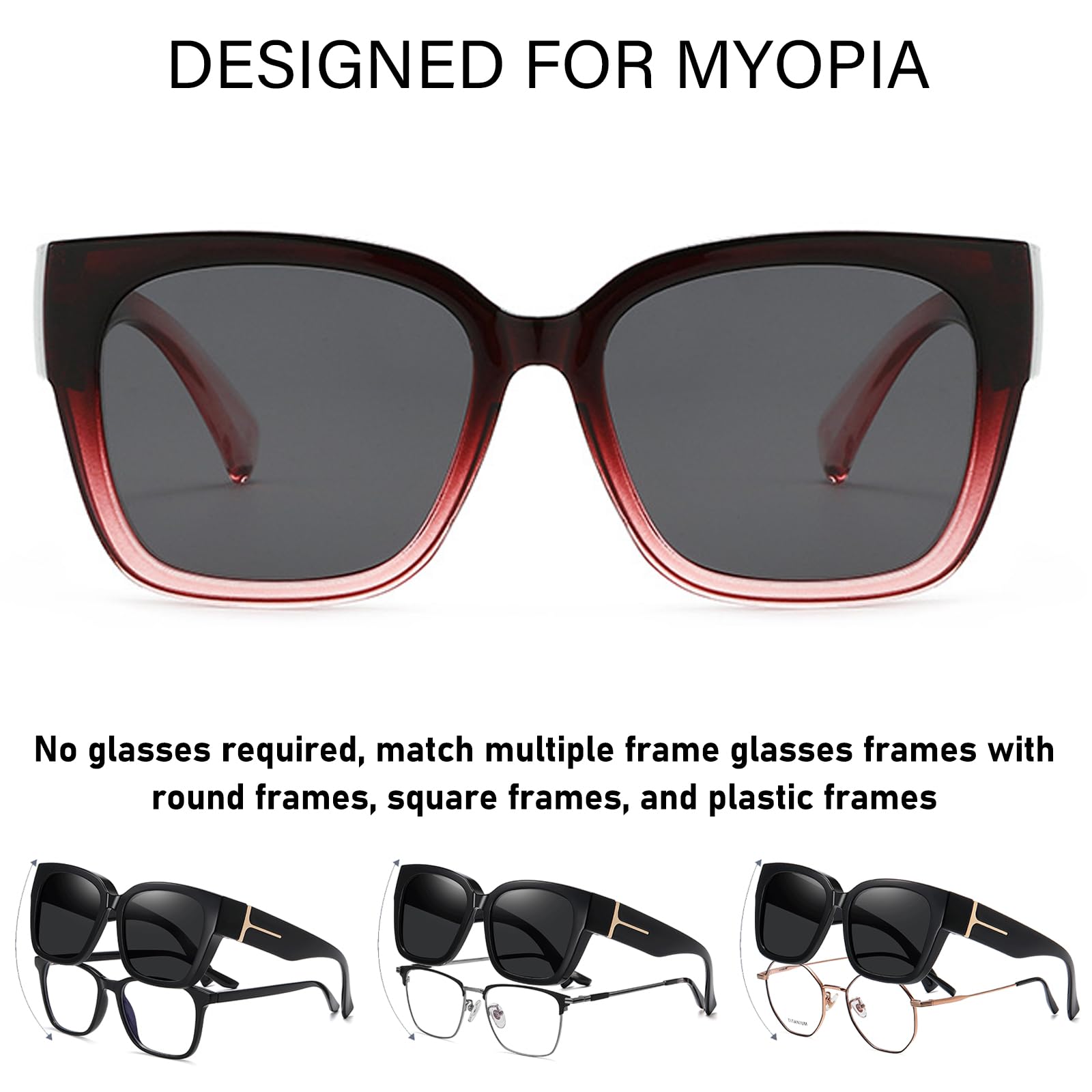 2 Pack Polarisierte Überzieh Sonnenbrille Herren und Damen, Sonnenbrille für Brillenträger, sonnenbrille für üBer Die Brille, UV400 Schutz Übergroß, Ultra Leicht Fahren Angeln