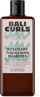 BALI CURLS volumising rosemary shampoo - strengthening rosemary oil, biotin and caffeine - vegan volume shampoo for fine and thin hair - suitable for curly hair - 200 ml