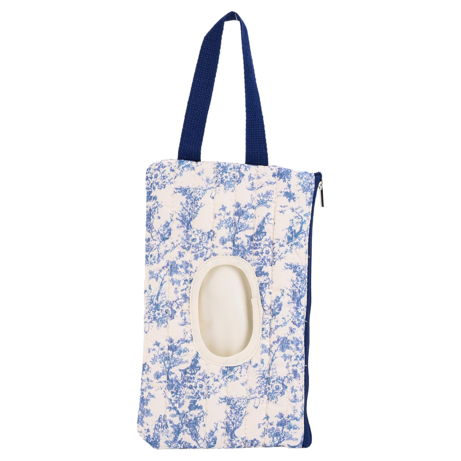 SDSFGX Hanging Wet Wipe Dispenser Pouch Quilted Canvas Floral Tissue Holder Portable Baby Wipes Case for Car & Travel