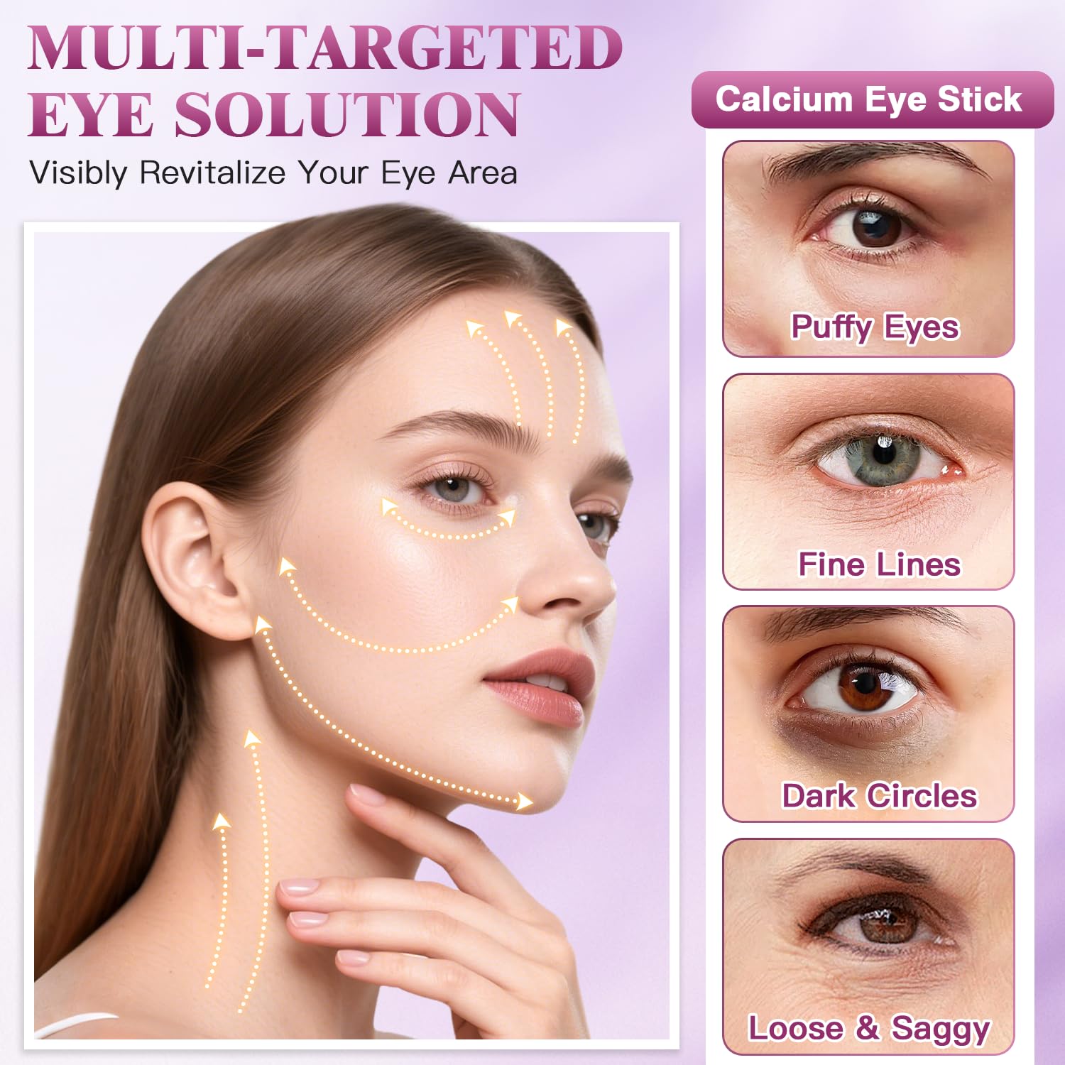 Auriela Calcium Volume Multi Balm,Calcium Multi Balm Stick,Anti Wrinkle,Anti-Aging,Long-Lasting Hydrating, Firming Skin, for Face, Eyes, Lips & Neck(1PCS) - Image 3