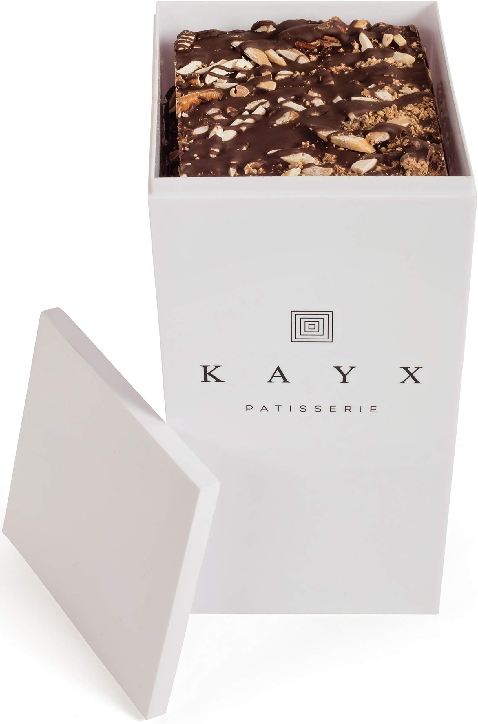 Kayx Chocolate Bark Gift Box, Unique Elegant Package for Men and Women, Corporate For any Occasion Kosher Parve. (Tall)