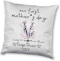 Vista 9 de Generic Elephant Matching for Mother's Day, Personalised Pillow Case Decor for Home, Present for Mom, Grandmother, for Her, Square