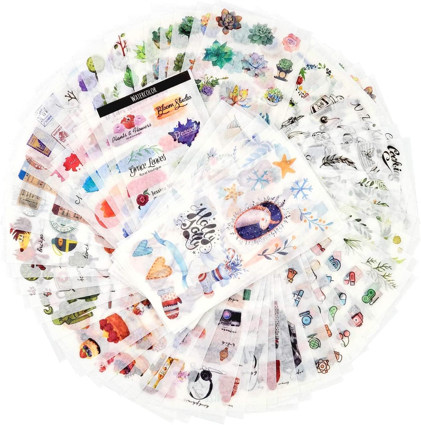 Mayplous 12 Pack Washi Sticker Set - 72 Sheets Decorative Stickers for Journals, Planners & Scrapbooks | Adhesive Embellishments for DIY Cards, Albums & Craft Projects (Leisure Life)